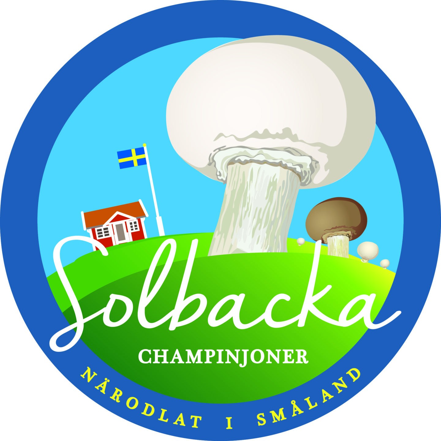 En Logotyp vi skade åt Solbacka Champinjoner i Småland